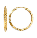 14K Yellow Gold DC Endless Hoop Earrings