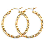 14K Yellow Gold DC Hoop Earrings