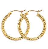 14K Yellow Gold 25mm DC Hoop Earrings