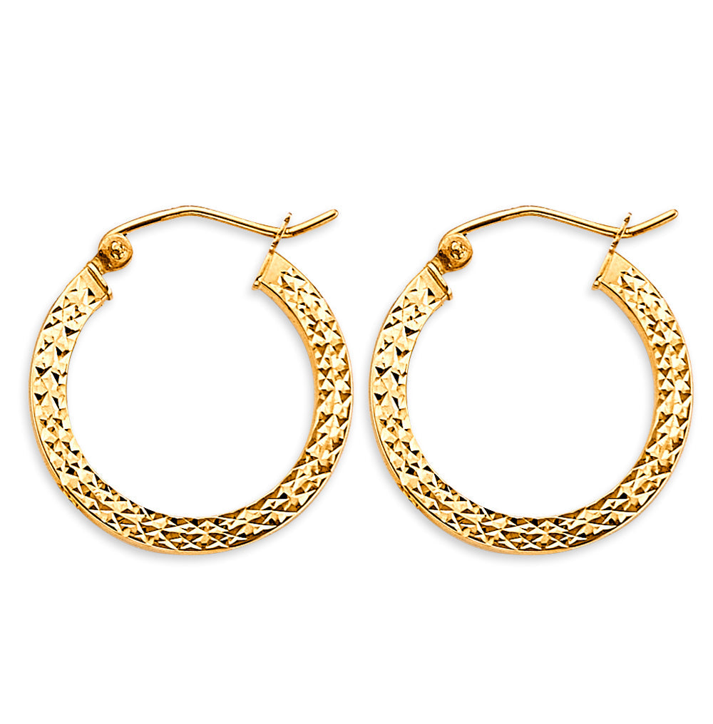 14K Yellow Gold 20mm DC Hoop Earrings