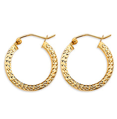14K Yellow Gold 20mm DC Hoop Earrings