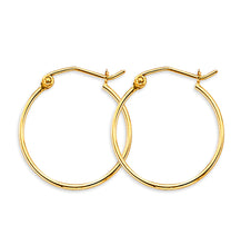 Load image into Gallery viewer, 14K Yellow Gold 1mm Tube Hoop Earrings