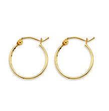 Load image into Gallery viewer, 14K Yellow Gold 1mm Round Tube Hoop Earrings