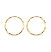 Load image into Gallery viewer, 14K Yellow Gold 1mm Tube Endless Hoop Earrings