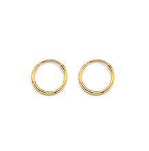 Load image into Gallery viewer, 14K Yellow Gold 1mm Tube Endless 10mm Hoop Earrings