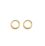 14K Yellow Gold 1mm Tube Endless 8mm Hoop Earrings