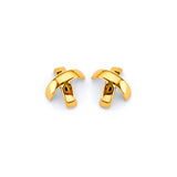 14K Yellow Gold Extra Style Push Back Earrings