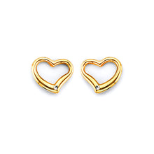 Load image into Gallery viewer, 14K Yellow Gold CZ Heart Push Back Earrings