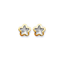 Load image into Gallery viewer, 14K Two Tone Gold DC Star Push Back Earrings