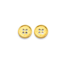 Load image into Gallery viewer, 14K Yellow Gold Buttons Push Back Earrings