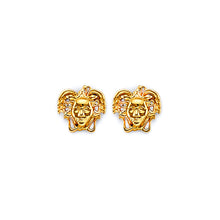 Load image into Gallery viewer, 14K Yellow Gold Medusa Push Back Earrings