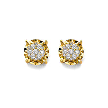 Load image into Gallery viewer, 14K Yellow Gold CZ Cluster Earrings Or Set