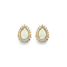 Load image into Gallery viewer, 14K Yellow Gold Pear CZ Opal Earrings Or Set