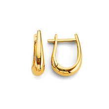 Load image into Gallery viewer, 14K Yellow Gold Polish U Shape Huggies Earrings