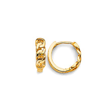 Load image into Gallery viewer, 14K Yellow Gold Lock Huggies Earrings