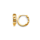 14K Yellow Gold Lock Huggies Earrings