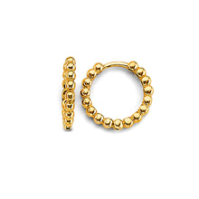 Load image into Gallery viewer, 14K Yellow Gold Bead Huggies Earrings