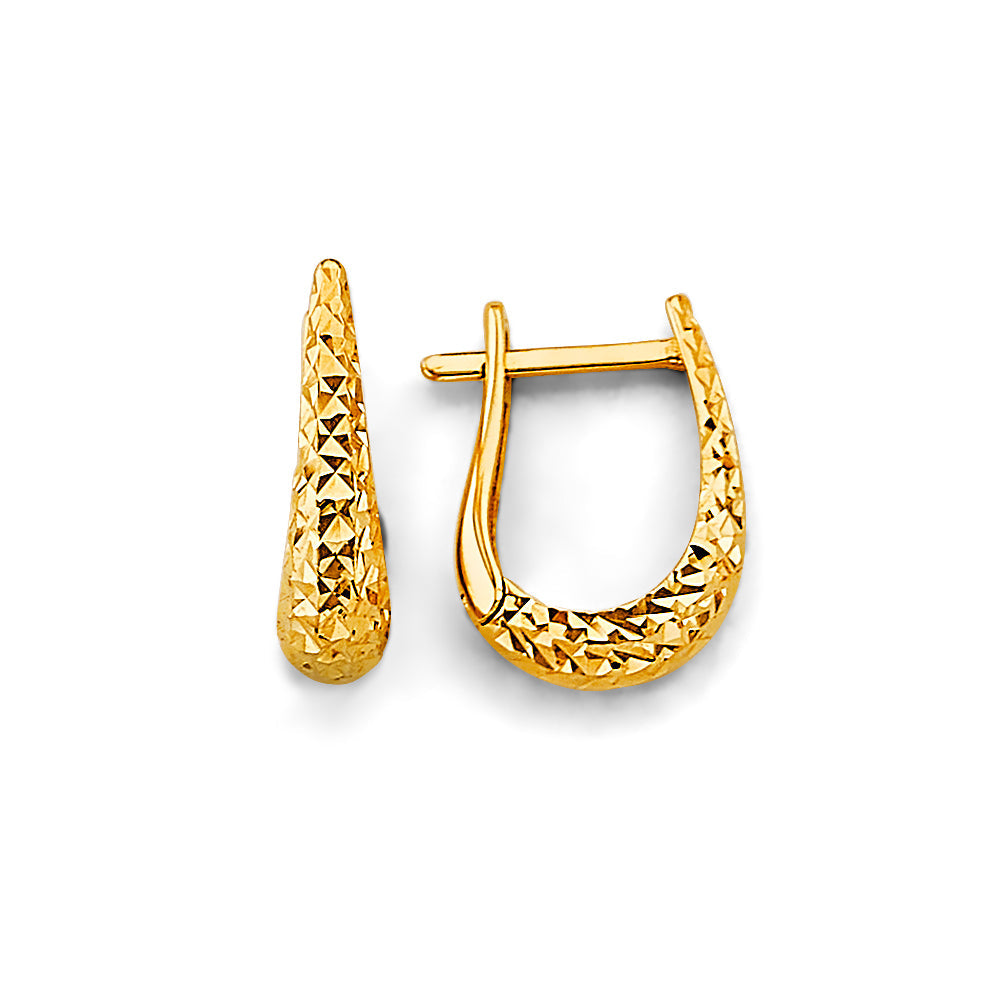 14K Yellow Gold DC Huggies Earrings