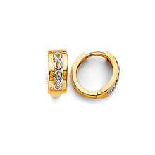 Load image into Gallery viewer, 14K Two Tone Gold 10mm Huggies Earrings