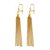 14K Yellow Gold Hanging Rope Earrings