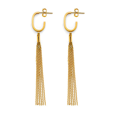 14K Yellow Gold Hanging Earrings