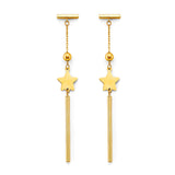 14K Yellow Gold Hanging Star With Earrings