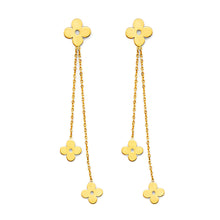 Load image into Gallery viewer, 14K Yellow Gold Hanging Flower Earrings