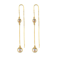 Load image into Gallery viewer, 14K Tri Color Gold Double Line Earrings