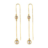 14K Tri Color Gold Double Line Earrings