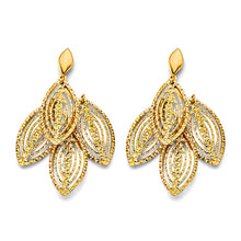 Load image into Gallery viewer, 14K Yellow Gold Fancy DC Leaf Earrings