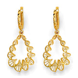 14K Yellow Gold Fancy Hanging Twist Earrings