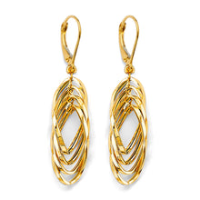 Load image into Gallery viewer, 14K Yellow Gold Hanging Hollow Tube Earrings