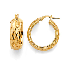 Load image into Gallery viewer, 14K Yellow Gold 20mm Round DC Shiny Hoop Earrings