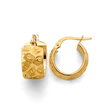 14K Yellow Gold Shiny DC Huggies Earrings