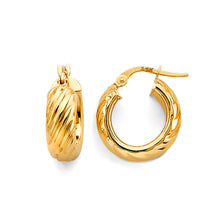 Load image into Gallery viewer, 14K Yellow Gold Shiny DC Huggies 15mm Earrings