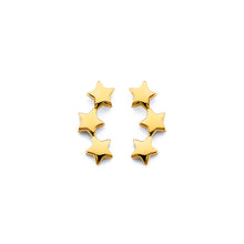 Load image into Gallery viewer, 14K Yellow Gold 3 Star Push Back Earrings