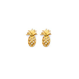 14K Yellow Gold Pineapple Push Back Earrings