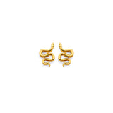 14K Yellow Gold CZ Snake Push Back Earrings