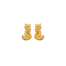 Load image into Gallery viewer, 14K Yellow Gold Cat Push Back Earrings