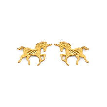 Load image into Gallery viewer, 14K Yellow Gold Horse Push Back Earrings