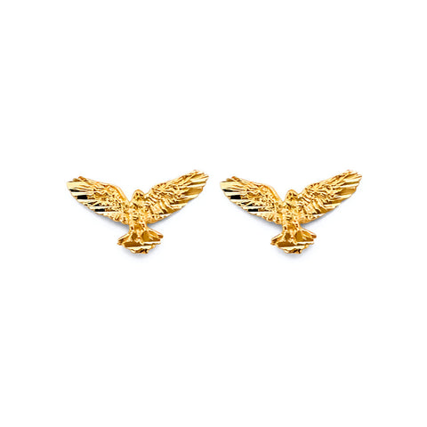 14K Yellow Gold Eagle Push Back Earrings