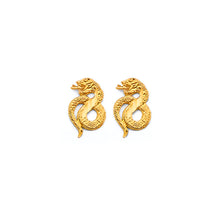 Load image into Gallery viewer, 14K Yellow Gold Snake Push Back Earrings