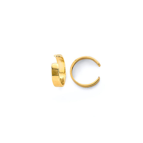 14K Yellow Gold Single Piece Plain Earrings Cuff