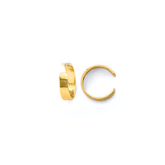 14K Yellow Gold Single Piece Plain Earrings Cuff