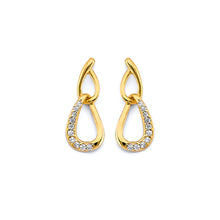 Load image into Gallery viewer, 14K Yellow Gold CZ Push Back Earrings