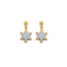 Load image into Gallery viewer, 14K Yellow Gold CZ Hanging Star Push Back Earrings