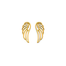 Load image into Gallery viewer, 14K Yellow Gold Wing Push Back Earrings