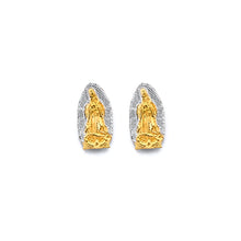 Load image into Gallery viewer, 14K Two Tone Gold Guadalupe Push Back Earrings