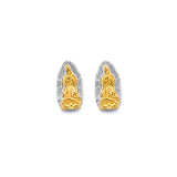 14K Two Tone Gold Guadalupe Push Back Earrings