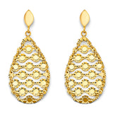 14K Yellow Gold 15mm DC Chandelier Hanging Earrings